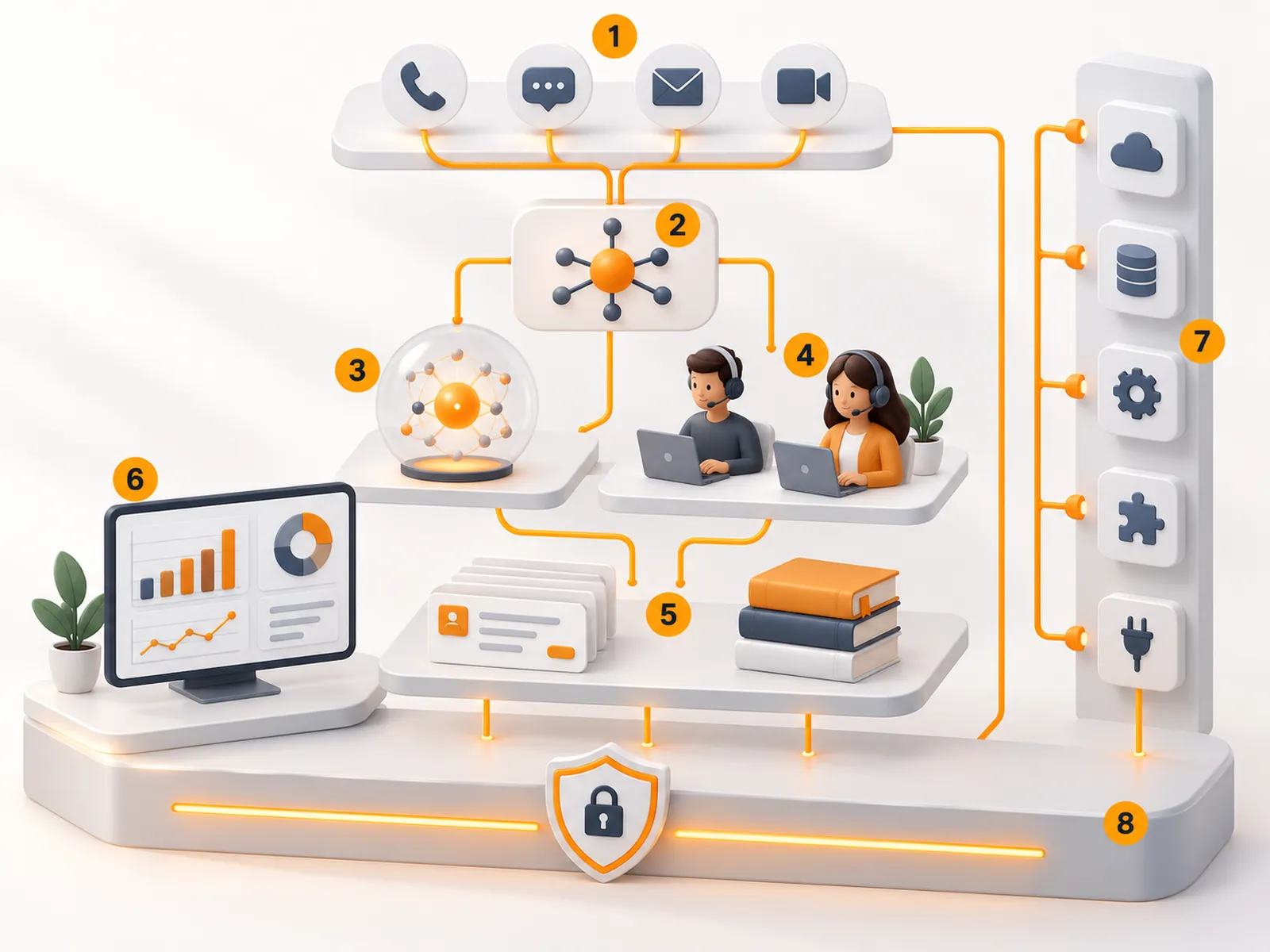 Solution architecture, each part explained below