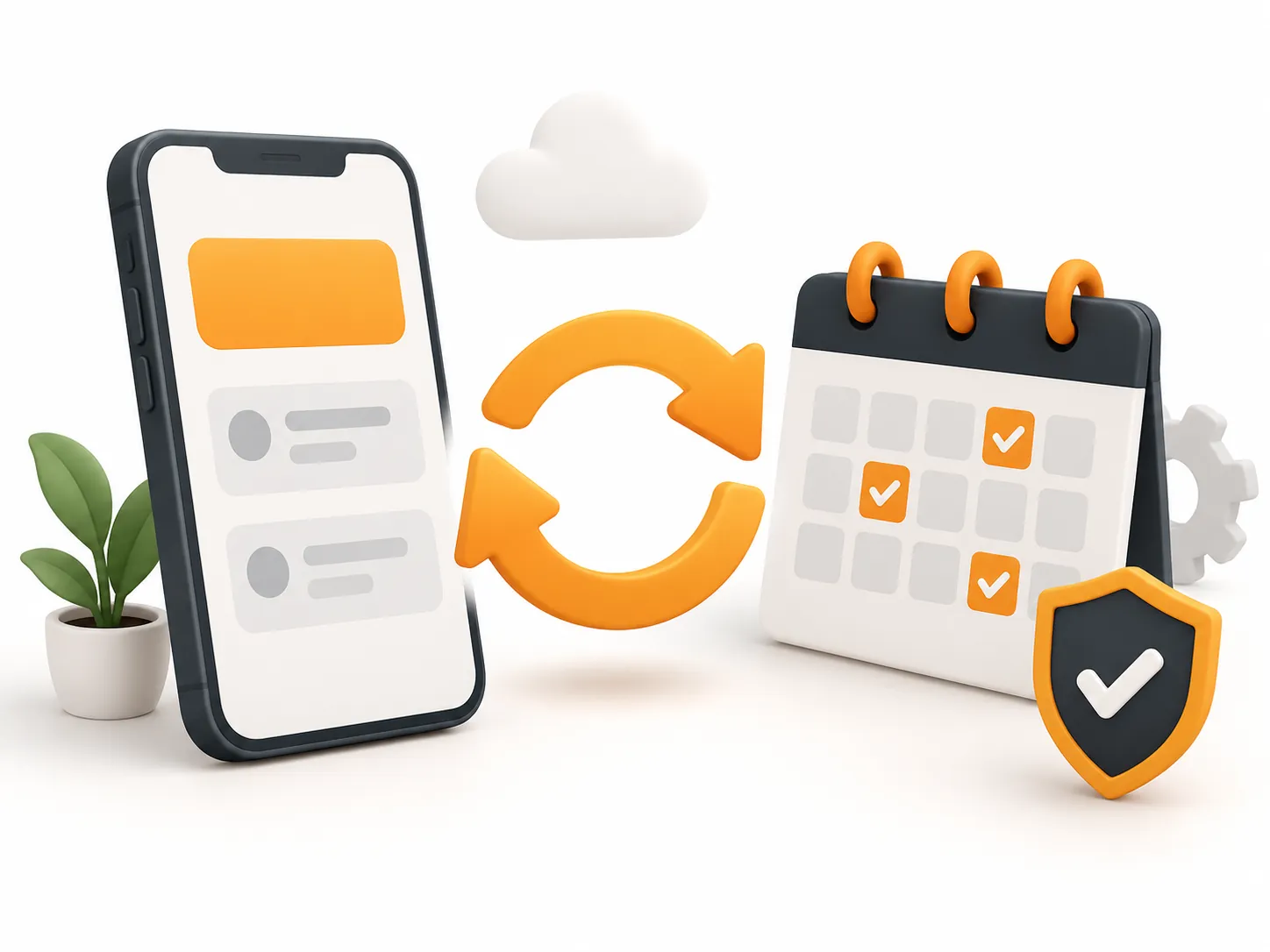 Illustration of regular app updates and care